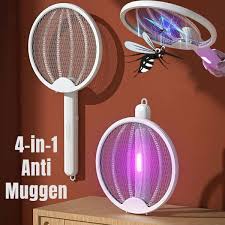 Foldable Electric Mosquito Killer Racket | Rechargeable Bug Zapper Trap for Indoor & Outdoor Use (Random Color)