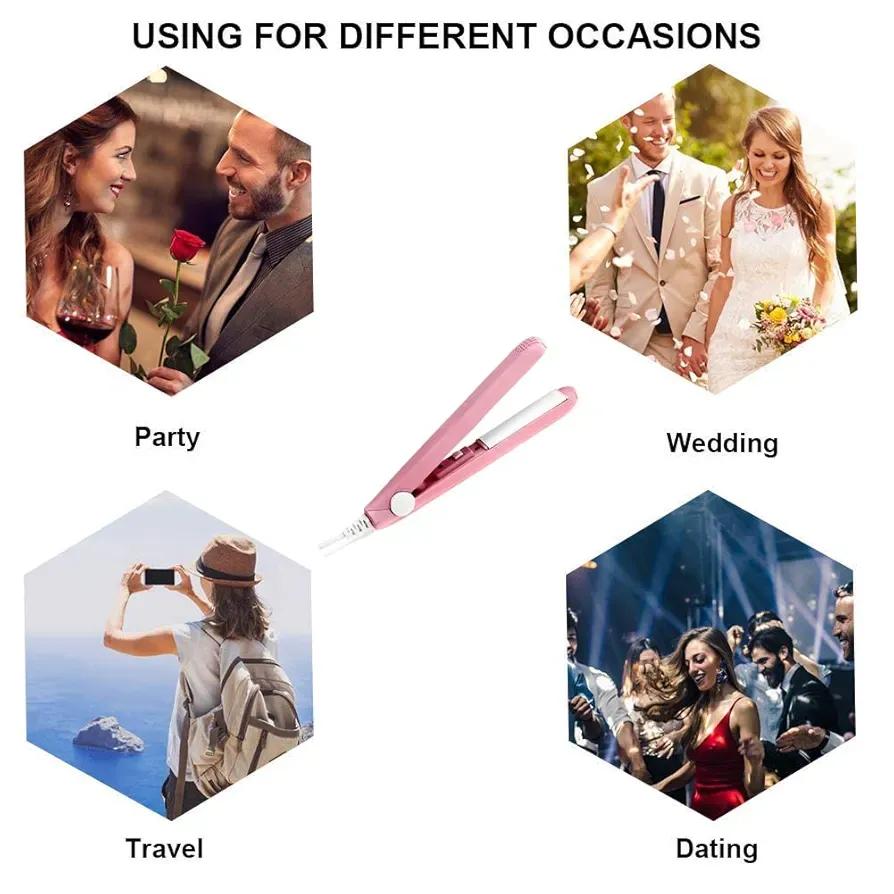 2-in-1 Mini Hair Straightener & Curler – Portable Ceramic Hair Styling Iron