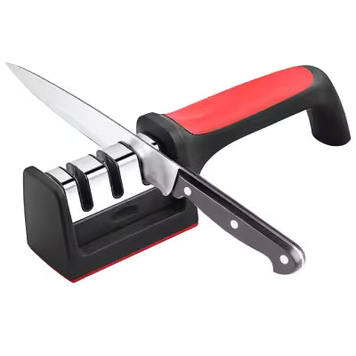 Stage Professional Knife Sharpener – Manual Kitchen Knife Sharpening Tool with Anti-Slip Base & Ergonomic Handle