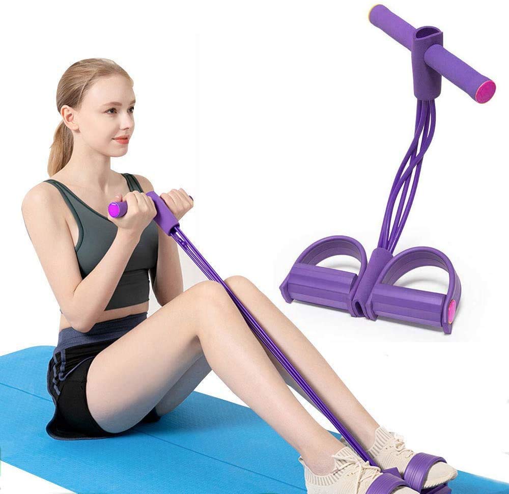 Foot Pedal Resistance Band Tummy Trimmer – Full Body Home Workout Elastic Pull Rope Fitness Trainer