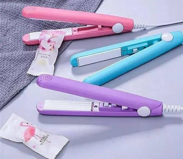 2-in-1 Mini Hair Straightener & Curler – Portable Ceramic Hair Styling Iron