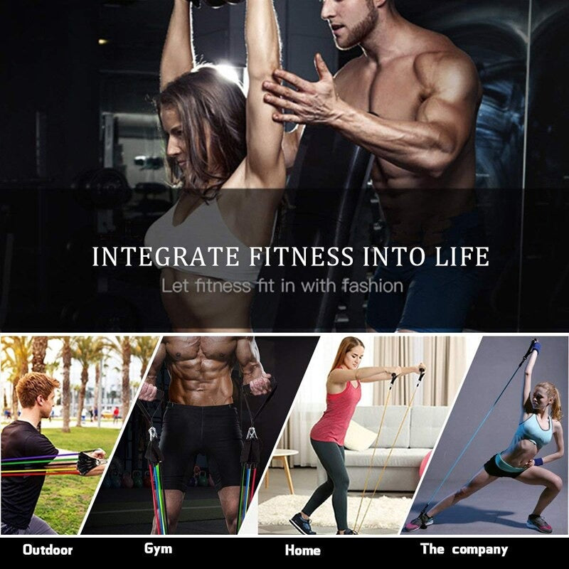 11 Piece Power Resistance Band for Strength Training, Yoga & Fitness