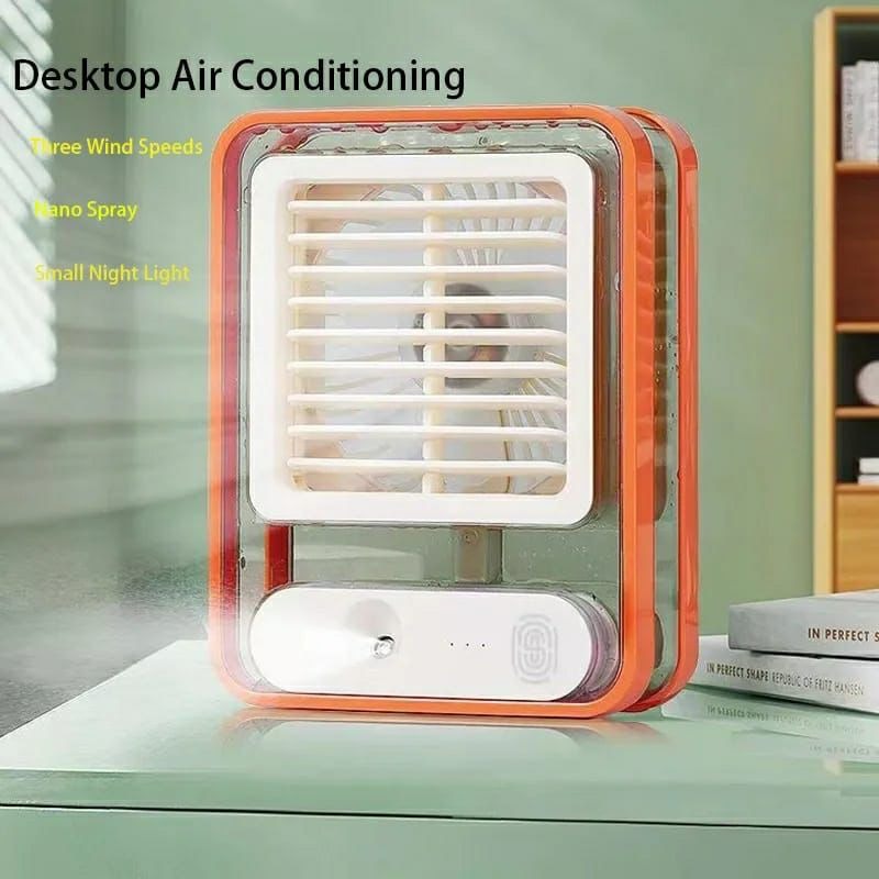 Mini Air Cooler USB Rechargeable Portable Fan with Humidifier & 3 Speeds