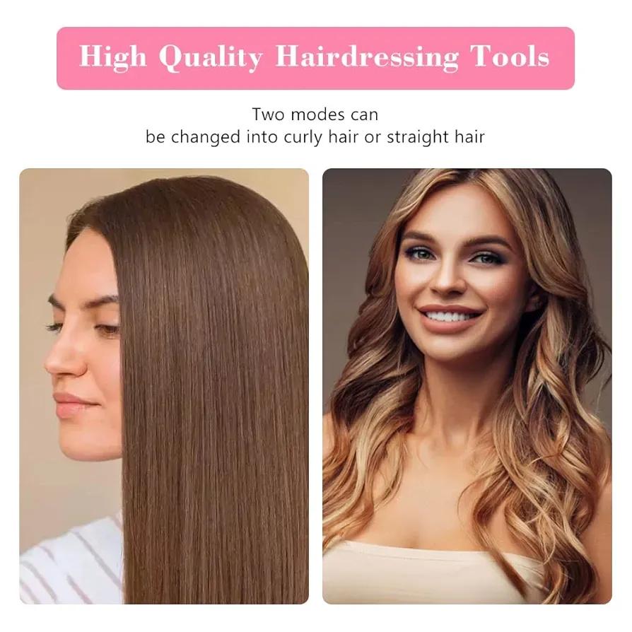 2-in-1 Mini Hair Straightener & Curler – Portable Ceramic Hair Styling Iron