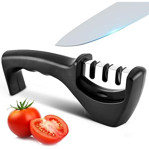 Stage Professional Knife Sharpener – Manual Kitchen Knife Sharpening Tool with Anti-Slip Base & Ergonomic Handle