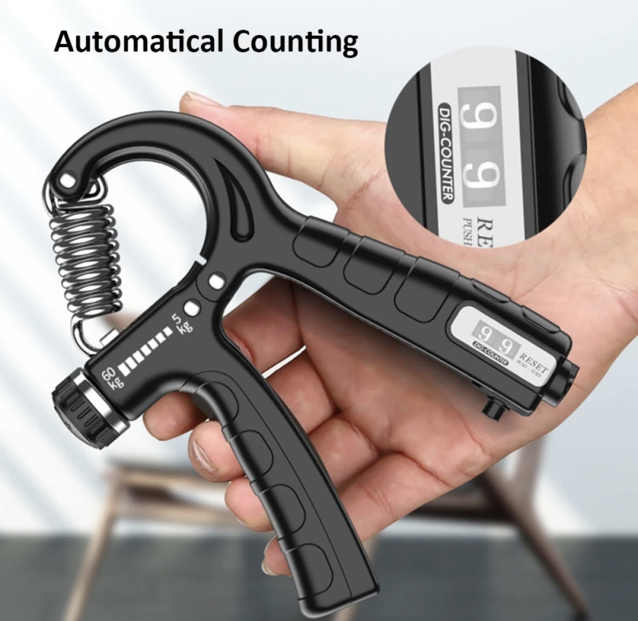 Adjustable Exerciser Hand Gripper With Counter – Wrist & Forearm Strengthener Hand Workout Tool (Random Color)