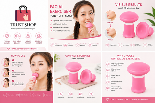 V Shape Face Slimming Tool – Jawline & Double Chin Facial Exerciser Mouth Muscle Trainer
