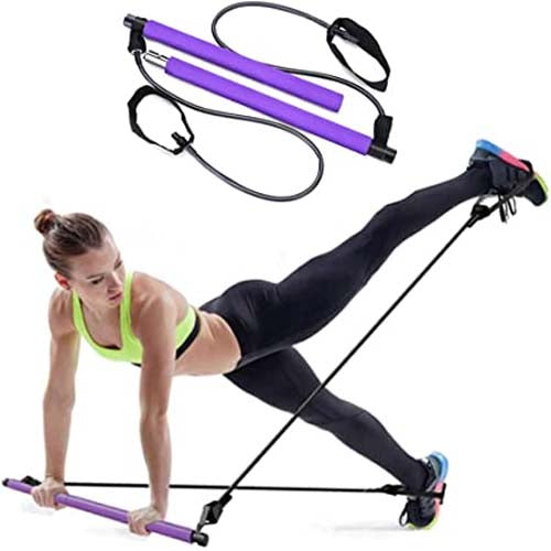 Portable Pilates Bar Kit with Resistance Bands – Full Body Home Gym Fitness Stick for Yoga & Exercise