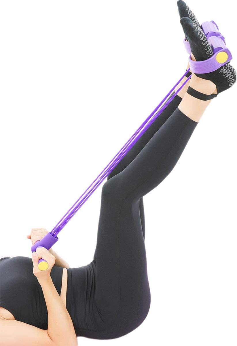 Foot Pedal Resistance Band Tummy Trimmer – Full Body Home Workout Elastic Pull Rope Fitness Trainer