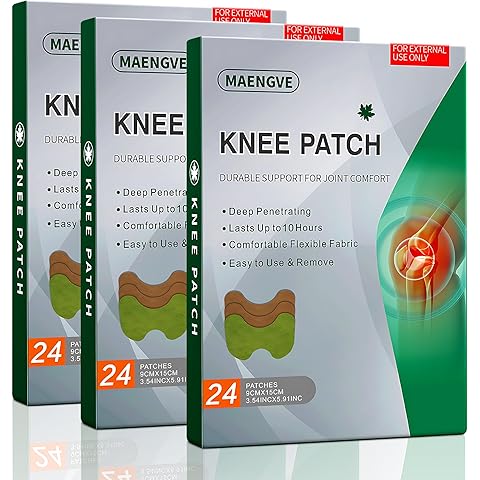 Natural Herbal Knee Pain Relief Patch (12 Pcs) – Self-Heating Joint & Muscle Therapy Pads for Arthritis & Pain Relief