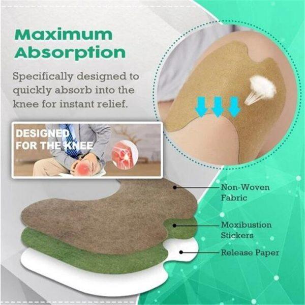 Natural Herbal Knee Pain Relief Patch (12 Pcs) – Self-Heating Joint & Muscle Therapy Pads for Arthritis & Pain Relief