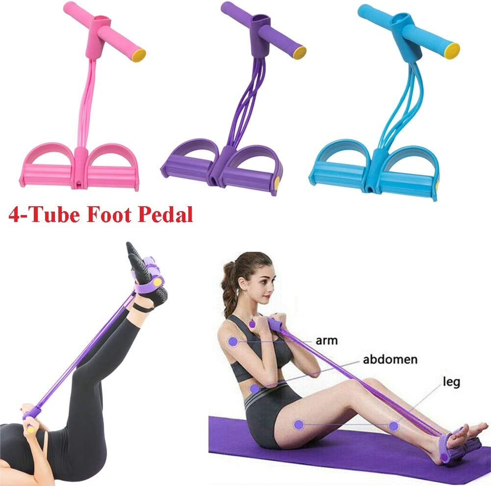 Foot Pedal Resistance Band Tummy Trimmer – Full Body Home Workout Elastic Pull Rope Fitness Trainer
