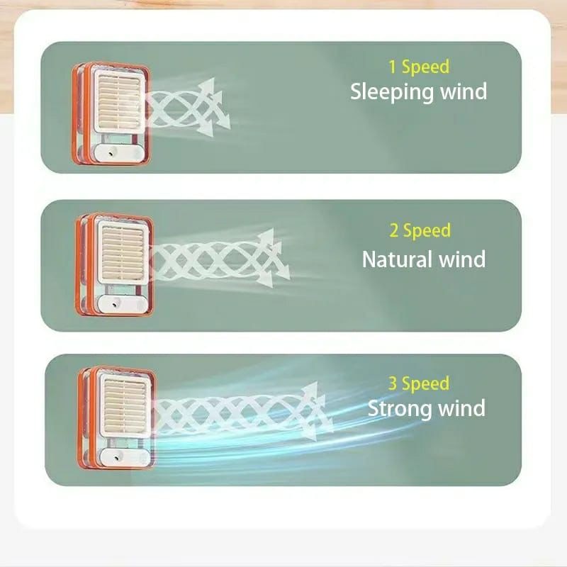 Mini Air Cooler USB Rechargeable Portable Fan with Humidifier & 3 Speeds