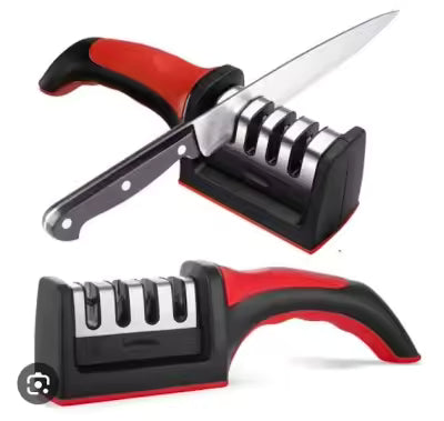Stage Professional Knife Sharpener – Manual Kitchen Knife Sharpening Tool with Anti-Slip Base & Ergonomic Handle