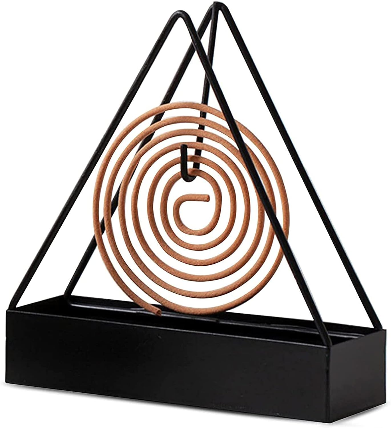 Simple Triangle-Shaped Iron Mosquito Coil Holder – Creative Hanging & Standing Incense Burner (Pack of 1)