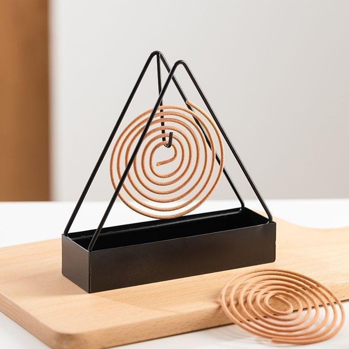 Simple Triangle-Shaped Iron Mosquito Coil Holder – Creative Hanging & Standing Incense Burner (Pack of 1)