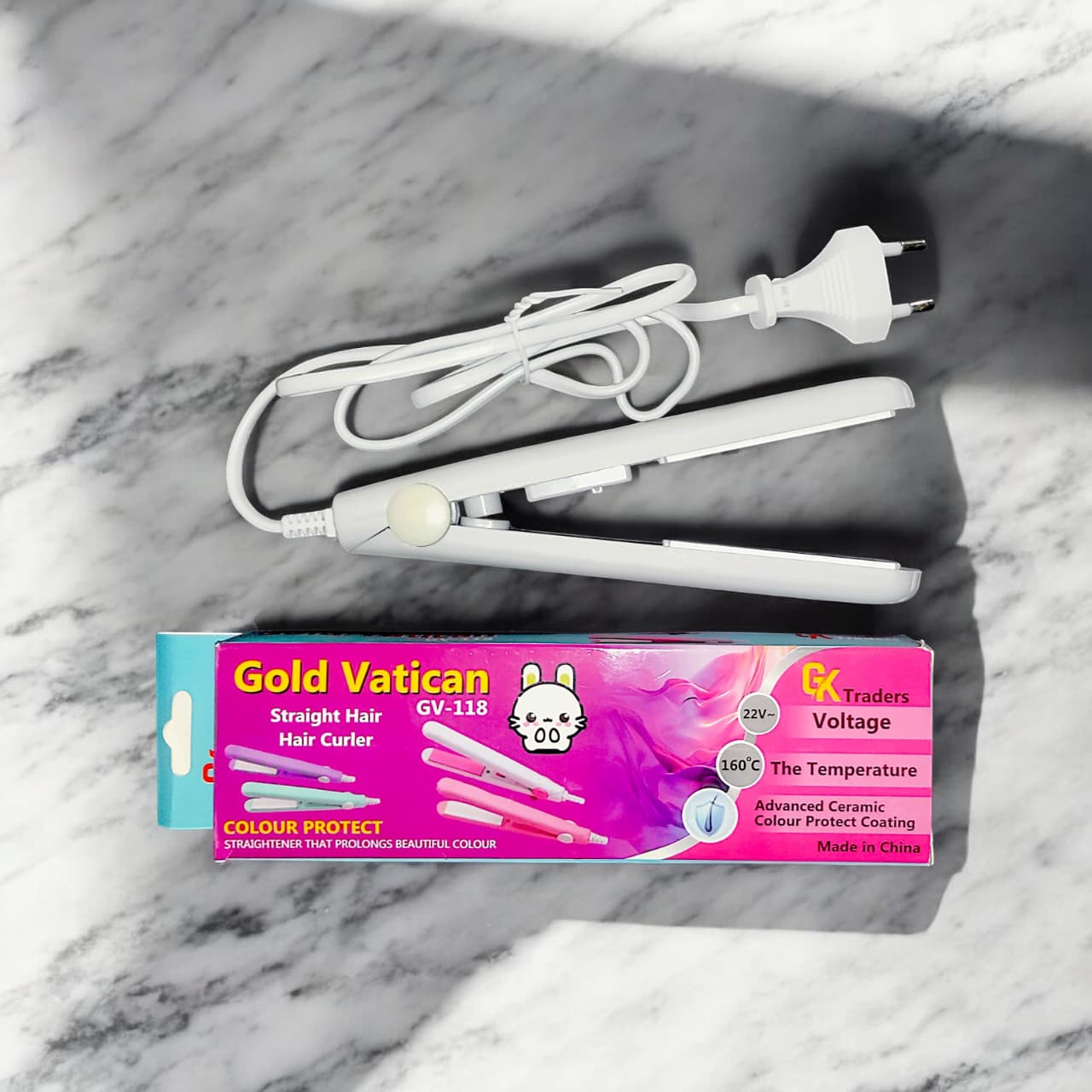 2-in-1 Mini Hair Straightener & Curler – Portable Ceramic Hair Styling Iron