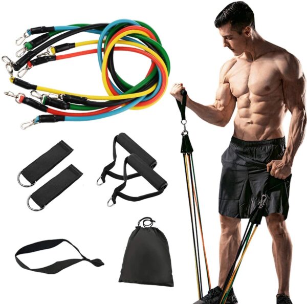11 Piece Power Resistance Band for Strength Training, Yoga & Fitness