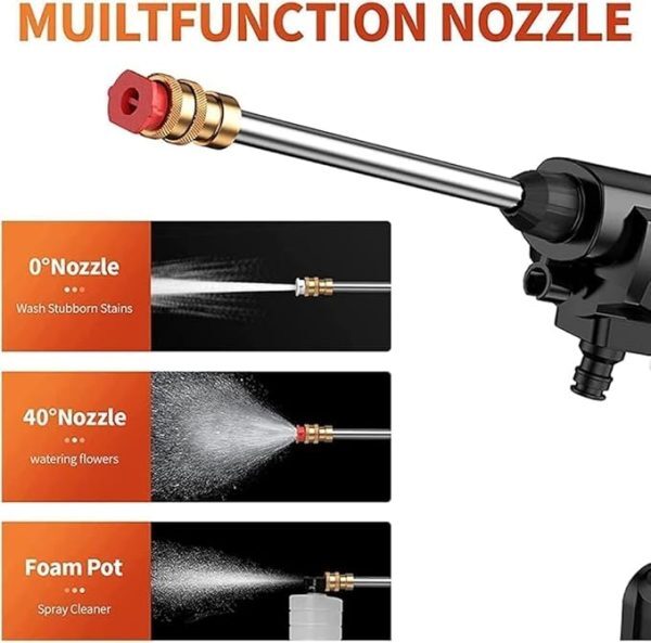 Automatic Cordless Car Wash Spray Gun | 48V High Pressure Lithium Battery | Wireless Foam Jet Washer