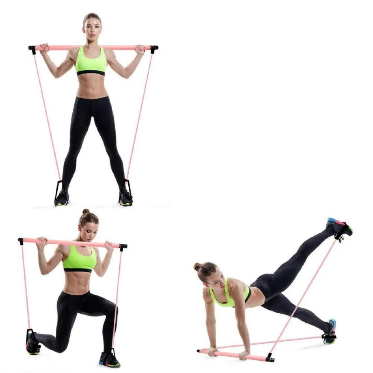 Portable Pilates Bar Kit with Resistance Bands – Full Body Home Gym Fitness Stick for Yoga & Exercise