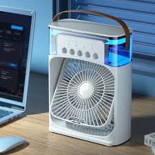 10-Inch Desktop Humidifier Fan – Portable Mist Cooling Fan with LED Light and Timer