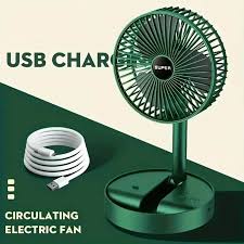 Super Telescopic Folding Fan – Portable USB Rechargeable Desk Fan with 180° Adjustable Air Supply
