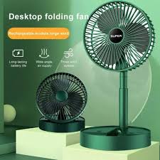 Super Telescopic Folding Fan – Portable USB Rechargeable Desk Fan with 180° Adjustable Air Supply