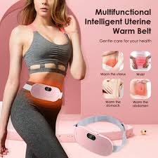 Portable Menstrual Heating Pad Belt for Women – Electric Period Pain Relief Massager with 3 Heat Levels & 4 Massage Modes (Flower Box)