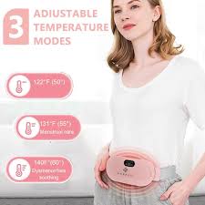 Portable Menstrual Heating Pad Belt for Women – Electric Period Pain Relief Massager with 3 Heat Levels & 4 Massage Modes (Flower Box)