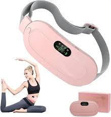 Portable Menstrual Heating Pad Belt for Women – Electric Period Pain Relief Massager with 3 Heat Levels & 4 Massage Modes (Flower Box)