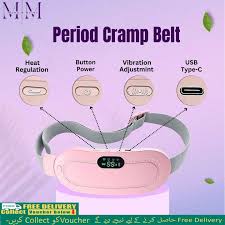 Portable Menstrual Heating Pad Belt for Women – Electric Period Pain Relief Massager with 3 Heat Levels & 4 Massage Modes (Flower Box)