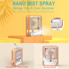 Mini Air Cooler USB Rechargeable Portable Fan with Humidifier & 3 Speeds