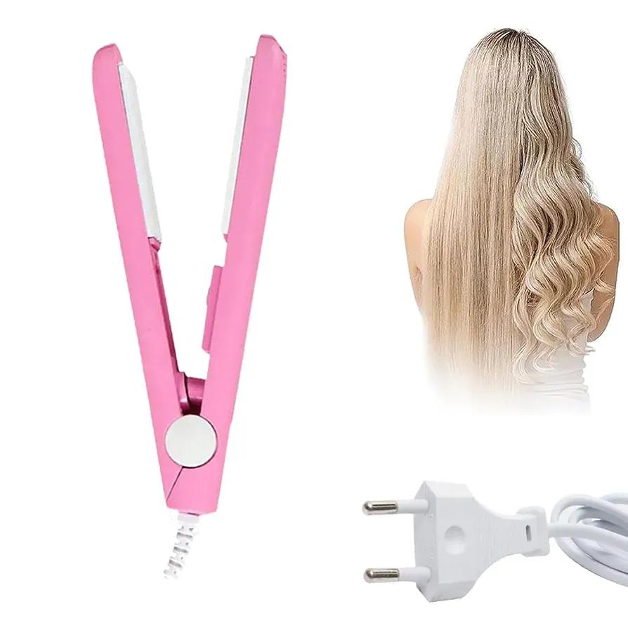 2-in-1 Mini Hair Straightener & Curler – Portable Ceramic Hair Styling Iron
