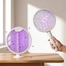 Foldable Electric Mosquito Killer Racket | Rechargeable Bug Zapper Trap for Indoor & Outdoor Use (Random Color)