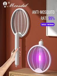 Foldable Electric Mosquito Killer Racket | Rechargeable Bug Zapper Trap for Indoor & Outdoor Use (Random Color)