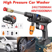 Automatic Cordless Car Wash Spray Gun | 48V High Pressure Lithium Battery | Wireless Foam Jet Washer