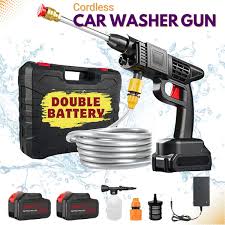 Automatic Cordless Car Wash Spray Gun | 48V High Pressure Lithium Battery | Wireless Foam Jet Washer