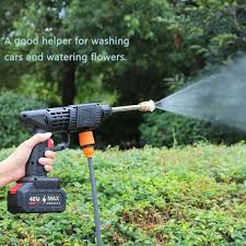 Automatic Cordless Car Wash Spray Gun | 48V High Pressure Lithium Battery | Wireless Foam Jet Washer