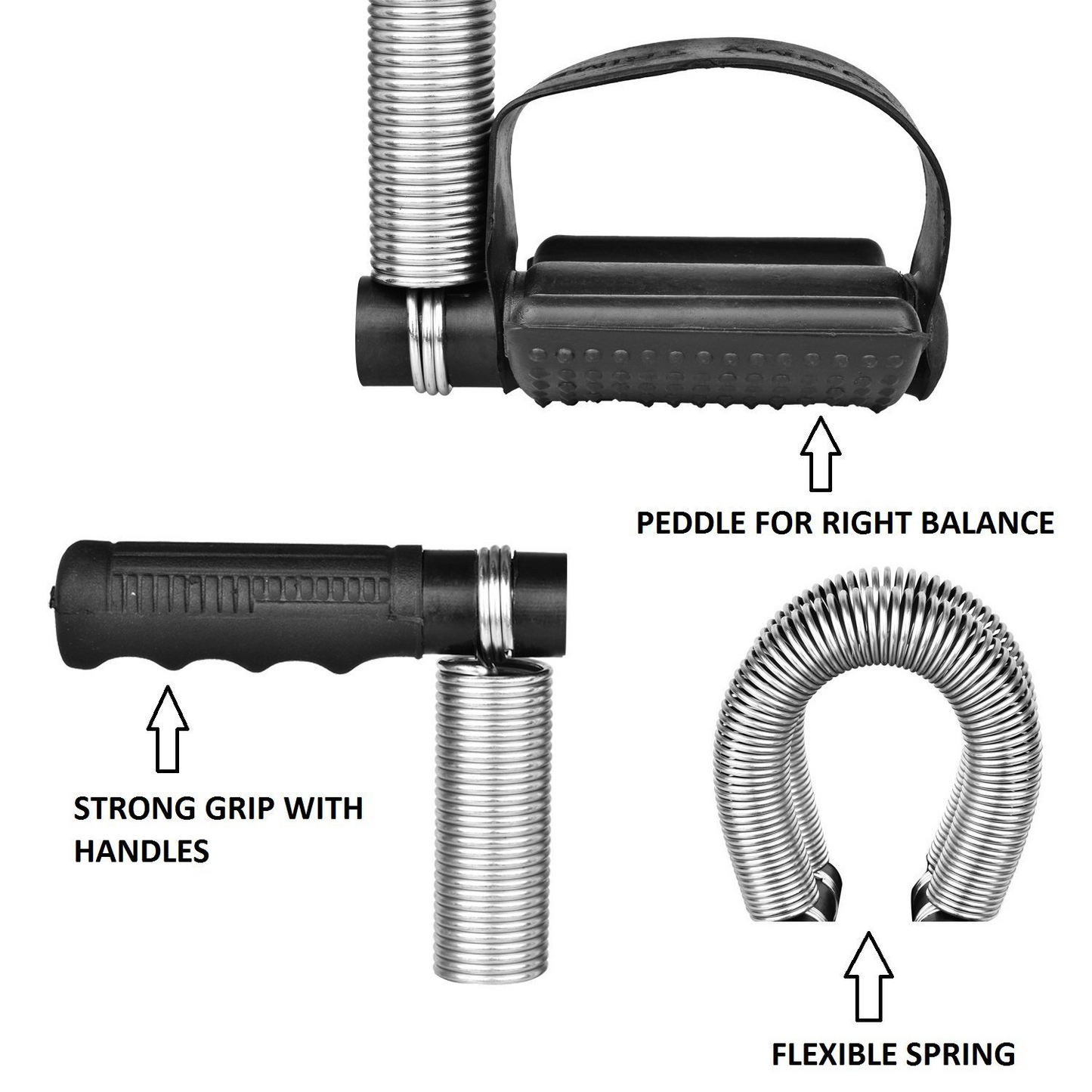 Foot Pedal Resistance Band Elastic Sit-up Pull Rope Yoga Fitness Gym – Double Spring Tummy Trimmer (Random Color)
